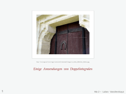 Einige Anwendungen von Doppelintegralen
