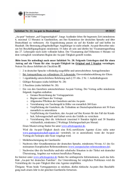 Infoblatt Nr. 21: Au-pair in Deutschland 05/2015 &bdquo;Au