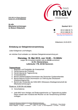 Einladung  - Wer, was ist die DIAG MAV?
