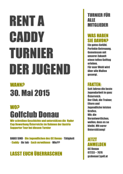 Rent a Caddy Turnier der Jugend 30.Mai 2015