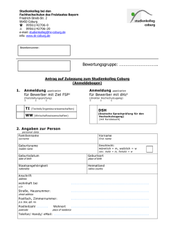 Anmeldebogen - Studienkolleg Coburg