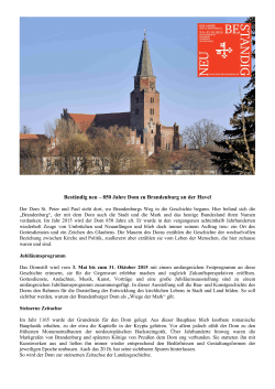 Beständig neu – 850 Jahre Dom zu Brandenburg an der Havel