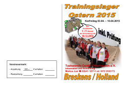 Karfreitag 03.04. – 10.04.2015 Taekwondo Center Oberhausen eV
