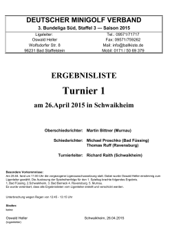 Staffel 3 - Deutscher Minigolfsport Verband