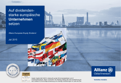 Auf dividenden- starke europäische Unternehmen setzen