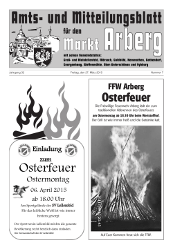 Osterfeuer - Markt Arberg