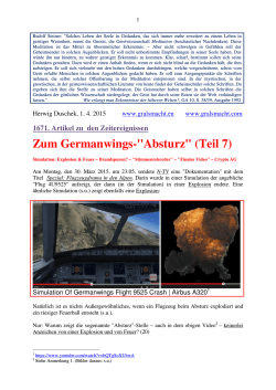 Zum Germanwings-"Absturz" (Teil 7)