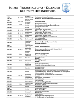 JAHRES - VERANSTALTUNGS &ndash; KALENDER DER