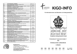 KIGO-INFO - Verband für Kindergottesdienste der Ev. Landeskirche