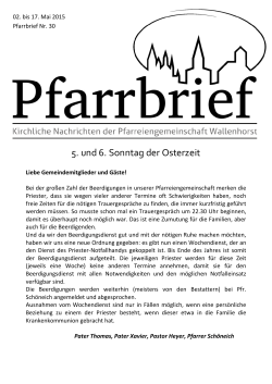 Pfarrbrief-2015-05-03 - Pfarreiengemeinschaft Wallenhorst