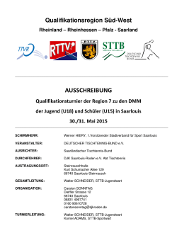 AUSSCHREIBUNG - Deutscher Tischtennisbund DTTB