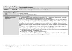 Leistungsbeschreibung Platz in einer Regelgruppe Zuordnung des