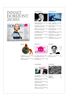 INHALT HORIZONT 20/2015
