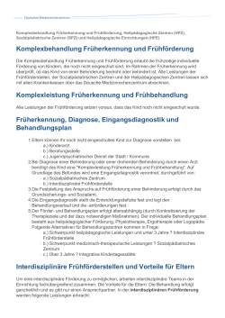 Komplexbehandlung Früherkennung und Frühförderung