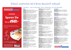 Gutschein Sparen Sie bis zu