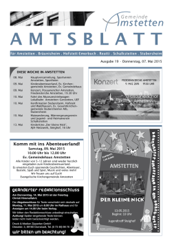 Donnerstag, 07.05.2015