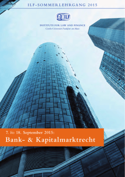 Weitere Informationen - Institute for Law and Finance
