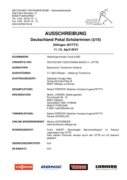 AUSSCHREIBUNG - TV Dillingen