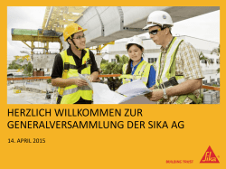 herzlich willkommen zur generalversammlung der sika ag