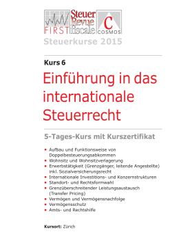 Einf&uuml;hrung in das internationale Steuerrecht