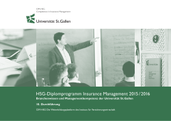 HSG-Diplomprogramm Insurance Management 2015 / 2016