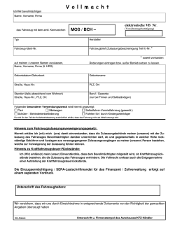 Zulassungsantrag - Vollmacht - Neckar-Odenwald