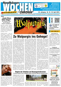 Zu Walpurgis ins Gehege! - Nordhäuser Wochenchronik