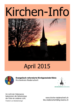 In diesem Monat - Kirchenkreis Niederscherli