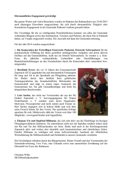 Ehrenamtliiche g - der Gemeinde Panketal