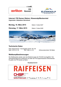Internat. FIS Damen Slalom, Klewenalp/Beckenried Montag, 16