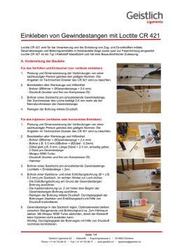 Arbeitsanweisung Einleimen von Gewindestangen