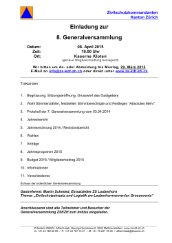 08 GV 2015-Traktandenliste - Verein Zivilschutzkommandanten