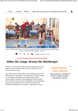 09.05.2014 Merkur Online: "Silber für Lange