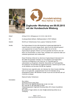 Zughunde- Workshop am 09.05.2015 mit der Hundeschule Wieborg