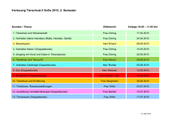 Vorlesung Tierschutz II SoSe 2015, 2. Semester