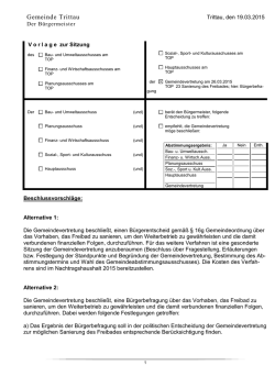 Vorlage zu TOP 23 Bürgerbefragung