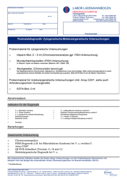 Postnataldiagnostik - Labor Lademannbogen