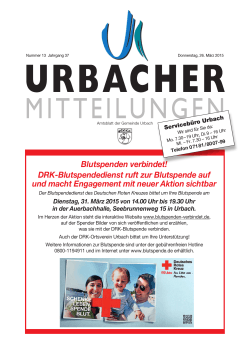 Blutspenden verbindet! DRK-Blutspendedienst ruft zur Blutspende
