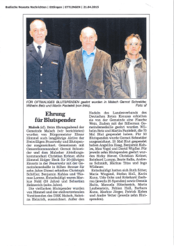 Ehrung f&uuml;r Blutspender