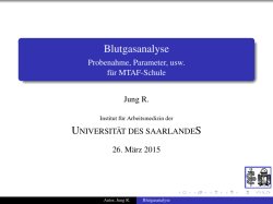 Blutgasanalyse - Probenahme, Parameter, usw. für MTAF