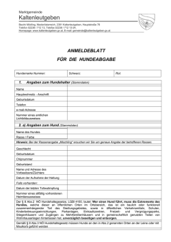 Hundeanmeldung  - Marktgemeinde Kaltenleutgeben