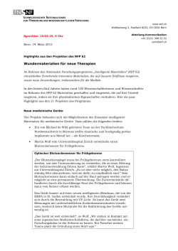 Highlights aus den Projekten des NFP 62