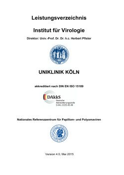 Leistungsverzeichnis Institut für Virologie