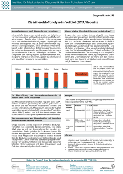 Die Mineralstoffanalyse im Vollblut (EDTA/Heparin)