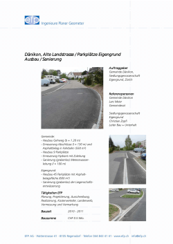 Alte Landstrasse / Parkplätze Eigengrund, Ausbau / Sanierung