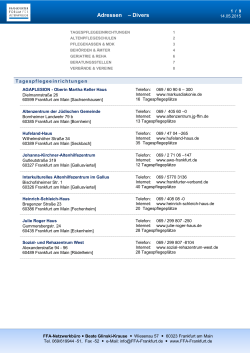 FFA | Frankfurter Forum für Altenpflege | Adressen
