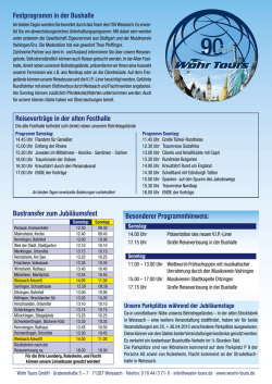Festprogramm in der Bushalle Besonderer