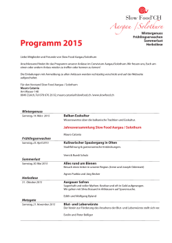 Aargau /Solothurn Programm 2015