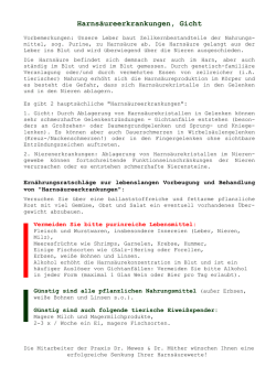 Harns&auml;ureerkrankungen, Gicht