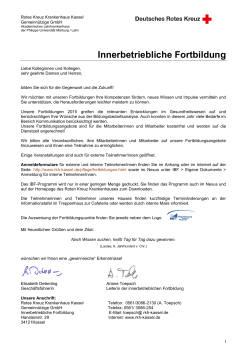 Innerbetriebliche Fortbildung - Rotes Kreuz Krankenhaus Kassel